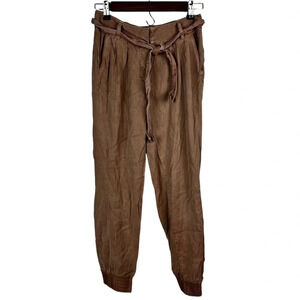 Wilfred • Tan Tie Waist Paperbag Trouser Pants